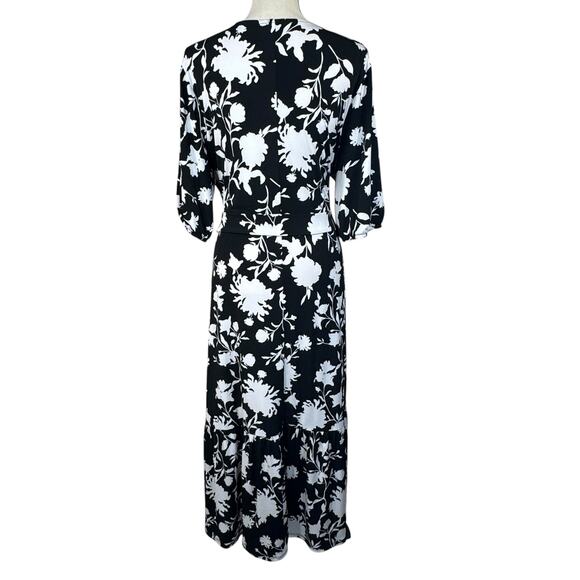 Lane Bryant SZ 20 Hi-Low Midi Dress Faux Wrap Floral Stretch Surplice V-Neck - Picture 8 of 13